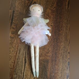 Mon Ami Designs Angel Fairy Ballerina Rag Doll Pink Tutu & Gold Wings